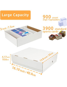 Caja de Almacenamiento MZONGZI 3900 Tarjetas 5 Filas Blanca 2