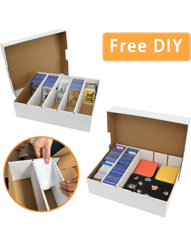 Caja de Almacenamiento MZONGZI 3900 Tarjetas 5 Filas Blanca