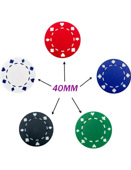 Fichas de Póker SEETOOOGAMES 100 Piezas 11.5g 40mm