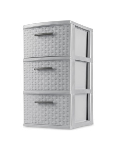 Torre de Tejido 3 Cajones Plástico Gris Genérico 38.1x32.1x61 cm