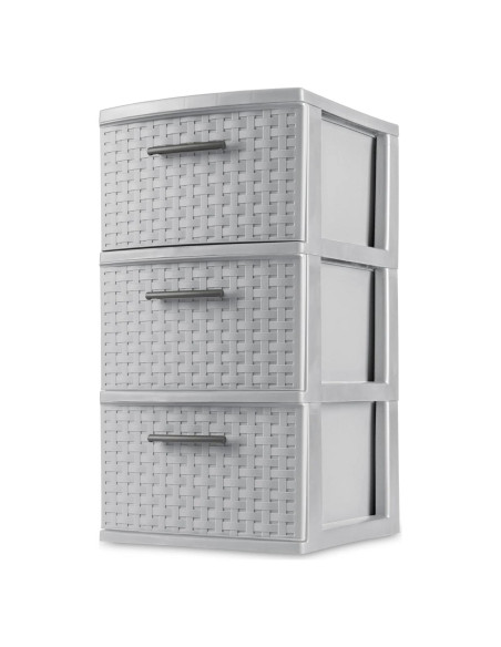 Torre de Tejido 3 Cajones Plástico Gris Genérico 38.1x32.1x61 cm