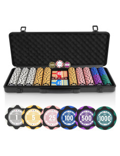 Juego de Póker ORIENGEAR 500 Fichas de Arcilla y Cartas