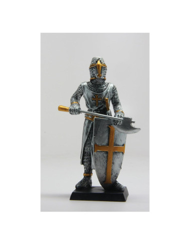 Estatua Caballero Medieval PTC 10,16 cm Hacha y Escudo