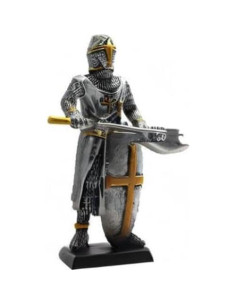 Estatua Caballero Medieval PTC 10,16 cm Hacha y Escudo 2