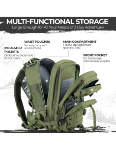 Mochila Táctica MIRACOL 35L para Emergencias Verde Militar 2