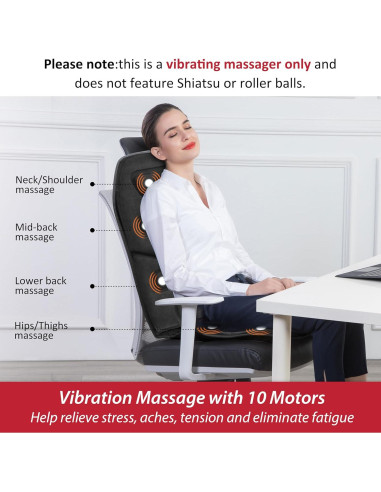 Cojín de Masaje COMFIER CF-2206 con Calor y Vibración