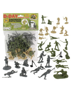 Set de Soldados de Plástico BMC WW2 Día D - 34 Figuras