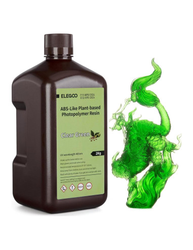 Resina 3D ELEGOO ABS-Like 2000g Verde Claro UV 405nm