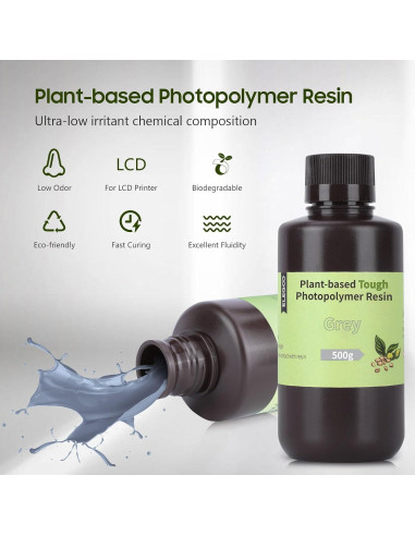 Resina 3D ELEGOO ABS-Like 2000g Verde Claro UV 405nm