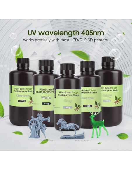 Resina 3D ELEGOO ABS-Like 2000g Verde Claro UV 405nm