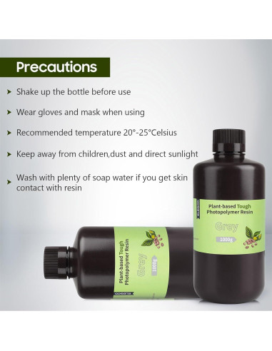 Resina 3D ELEGOO ABS-Like 2000g Verde Claro UV 405nm