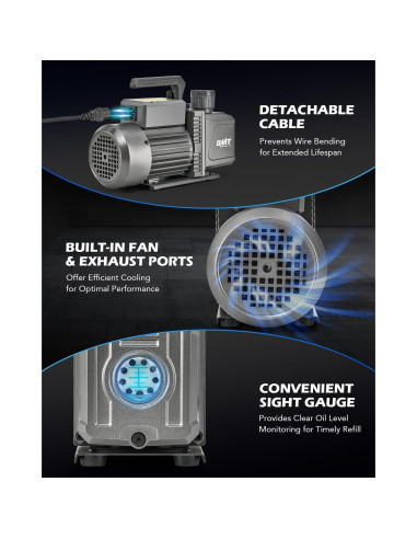 Bomba de Vacío Orion Motor Tech 2 Etapas 9 cfm 3/4 hp