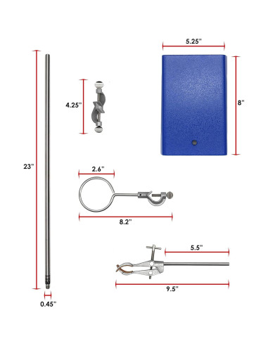 Soporte de Laboratorio EISCO con Abrazadera y Base 20x13cm