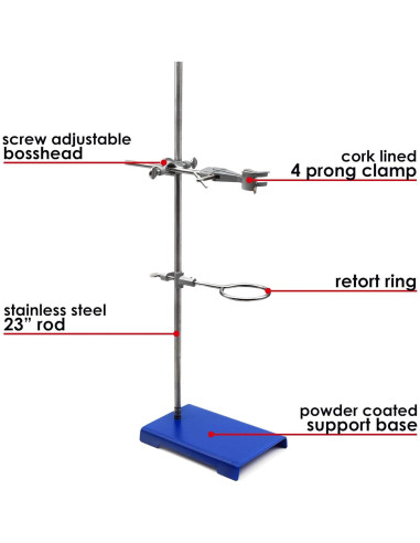Soporte de Laboratorio EISCO con Abrazadera y Base 20x13cm