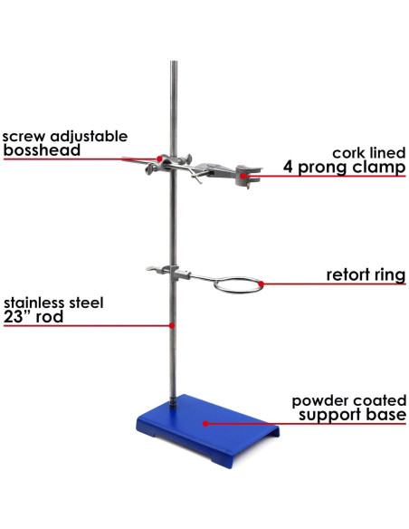Soporte de Laboratorio EISCO con Abrazadera y Base 20x13cm