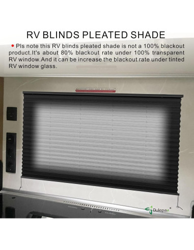 Cortinas Plisadas Dulepax RV 50,8x61cm Negras para Camper