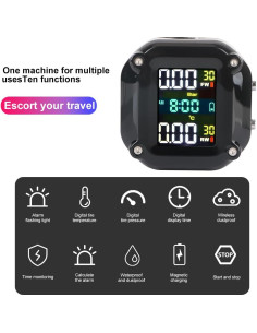 Sistema de Alarma LEEPEE para Neumáticos de Motocicleta, LCD 2