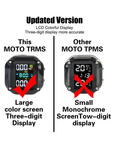 Sistema de Alarma LEEPEE para Neumáticos de Motocicleta, LCD