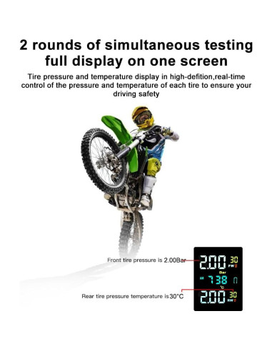 Sistema de Alarma LEEPEE para Neumáticos de Motocicleta, LCD