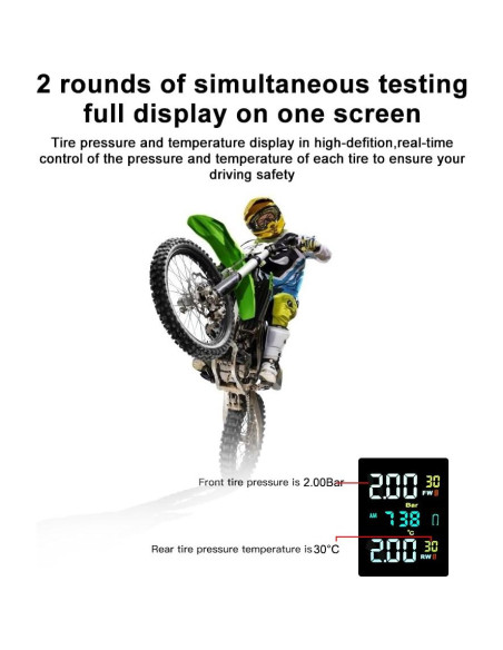 Sistema de Alarma LEEPEE para Neumáticos de Motocicleta, LCD