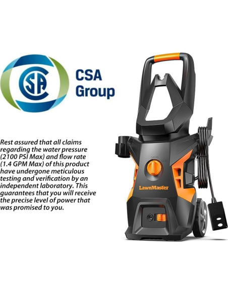 Lavadora a Presión Eléctrica LawnMaster LT306-1800C 2100 PSI