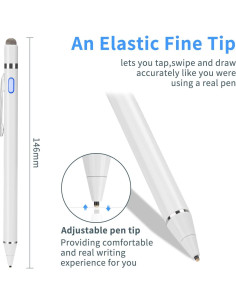 Lápiz Digital Activo EVACH K825 Punta Fina 1.5mm Blanco 2