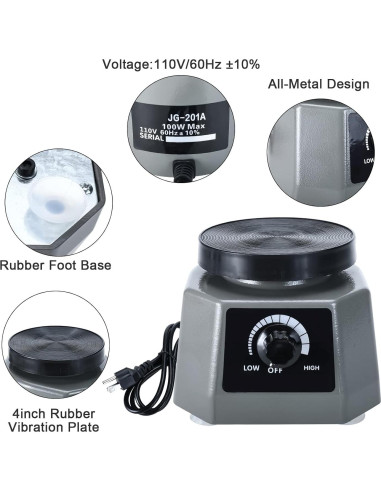 Vibrador de Laboratorio NORJIN 10 cm 100W Mezclador Yeso