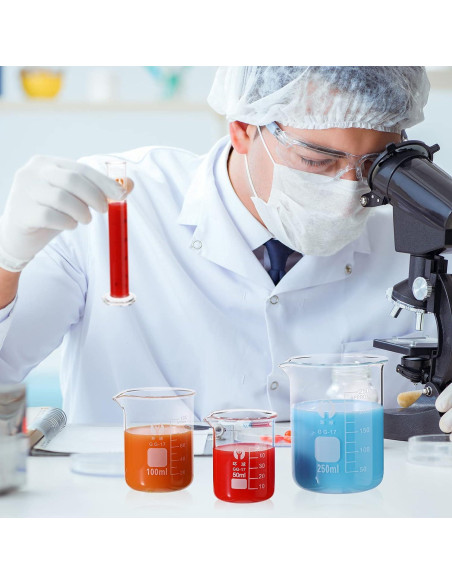 Juego de 10 Vasos y Cilindros Medidores de Vidrio Feekoon