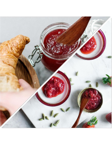 4 Cuchillos de Mantequilla de Madera 15 cm para Untar Mermelada