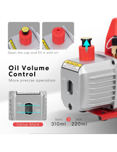 Bomba de Vacío VIVOHOME 1/4 HP 3.5 CFM Roja Portátil 2