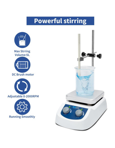 Agitador Magnético ONiLAB MS4-H380-E 5L 2000RPM 380C