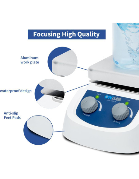 Agitador Magnético ONiLAB MS4-H380-E 5L 2000RPM 380C