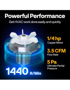 Bomba de Vacío VIVOHOME 3.5 CFM 1/4 HP para Aire Acondicionado 2
