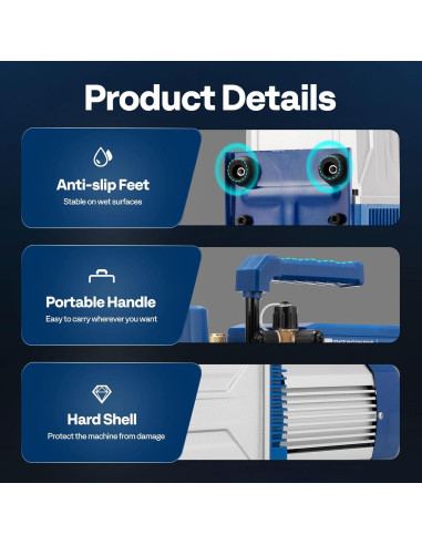 Bomba de Vacío VIVOHOME 1.5 HP 14.4 CFM para Refrigeración