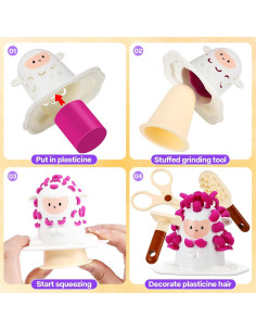 Juego de Peluquería de Plastilina TNOIE 16PCS para Niños 2