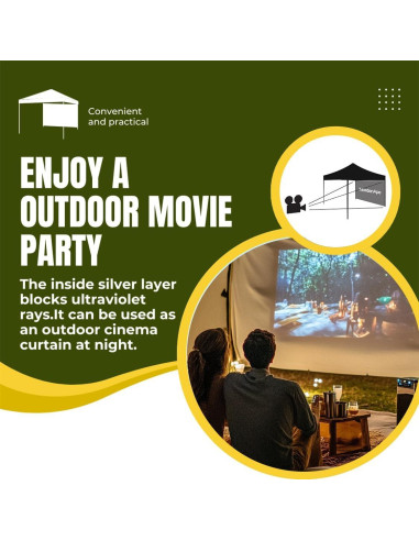 Pared lateral de sombra MordenApe para carpa 3x3m blanca