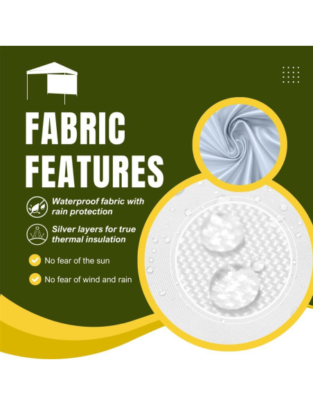 Pared lateral de sombra MordenApe para carpa 3x3m blanca