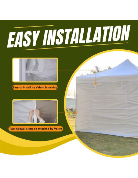 Pared lateral de sombra MordenApe para carpa 3x3m blanca