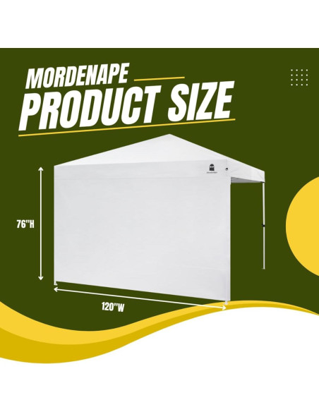 Pared lateral de sombra MordenApe para carpa 3x3m blanca