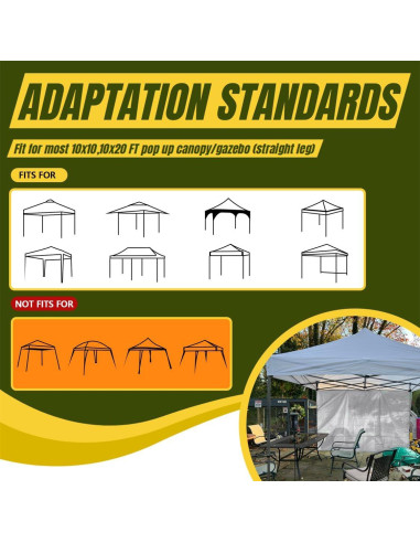 Pared lateral de sombra MordenApe para carpa 3x3m blanca