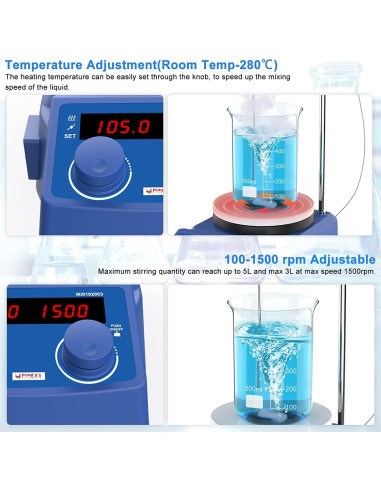 Placa Calentadora Magnética FOUR E'S 5" 280C 5L Agitador