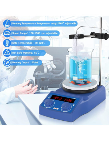 Placa Calentadora Magnética FOUR E'S 5" 280C 5L Agitador