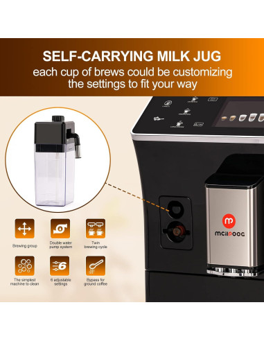 Mcilpoog Máquina de Café Espresso Automática 13kg WS-202