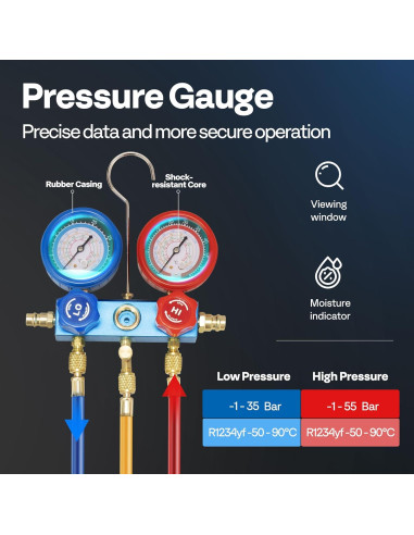 Bomba de Vacío VIVOHOME 1/3HP 4.5CFM y Manómetro A/C