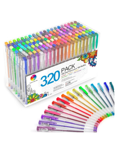 Juego de 320 bolígrafos de gel Smart Color Art 160 colores