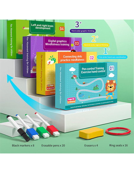Cuaderno Scribble Smart 4PCS para Niños 3-5 Años