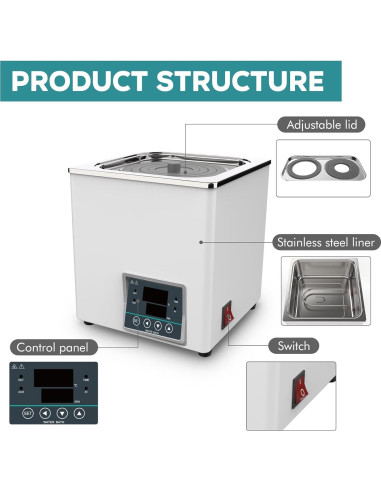 Baño de Agua Digital T-stereo WB100-1 3L 300W Termostático