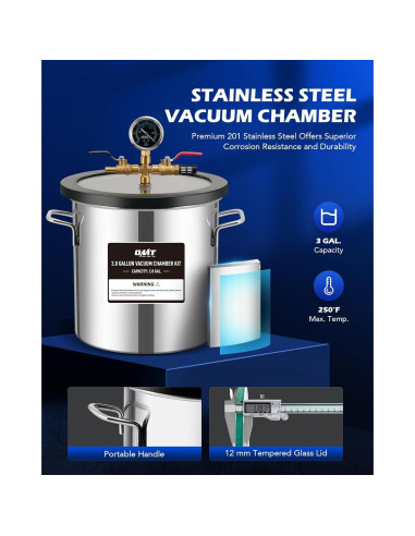 Kit de Cámara de Vacío Orion Motor Tech 11.4 L con Bomba 3.5 cfm