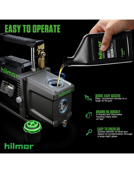 Bomba de Vacío hilmor 3 CFM, 1947970, 8.93 kg Bomba de Vacío hilmor 3 CFM, 1947970, 8.93 kg