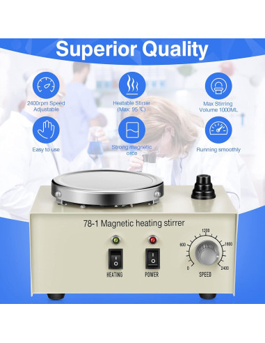 Placa Calentadora Magnética Feekoon 1000ml 2400 RPM